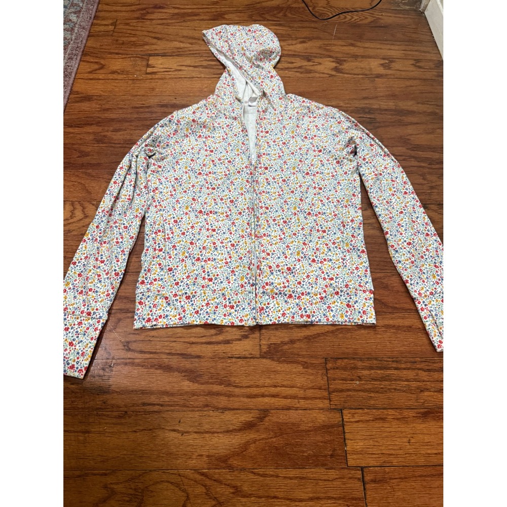 Liberty London for Uniqlo Floral Zip Up Hoodie Multi Color Ditsy Print Womens M